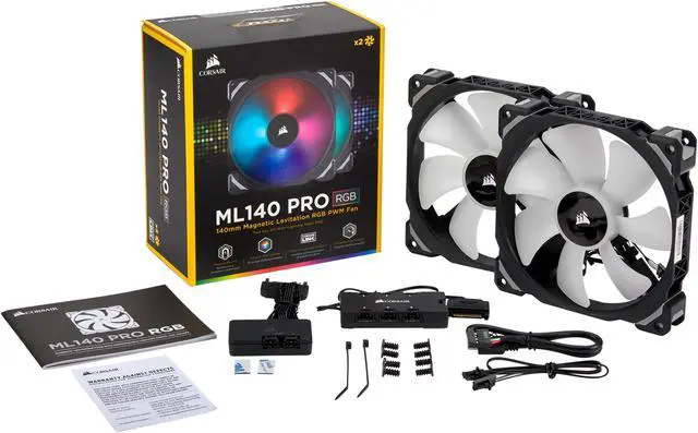 Alt view image 20 of 20 - CORSAIR ML140 PRO RGB, 140mm Premium Magnetic Levitation RGB LED PWM Fan, CO-9050078-WW. 2-Pack with Lighting Node PRO.